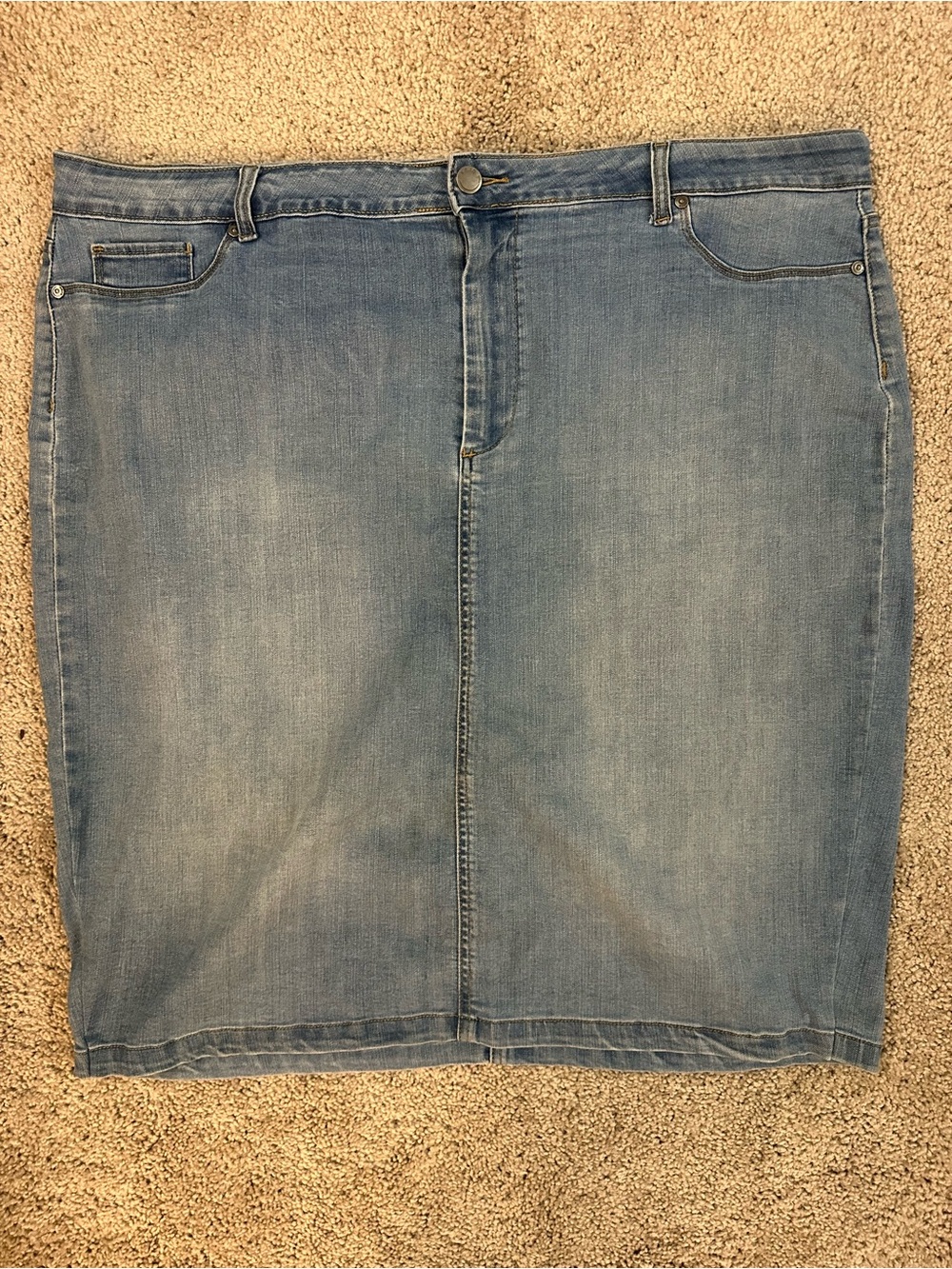 Denim Pencil Skirt - Light Blue